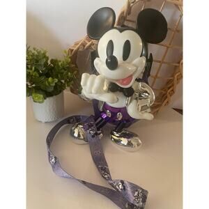 Disney 100 Mickey Mouse Platinum Sipper Cup Bottle Lanyard Anniversary